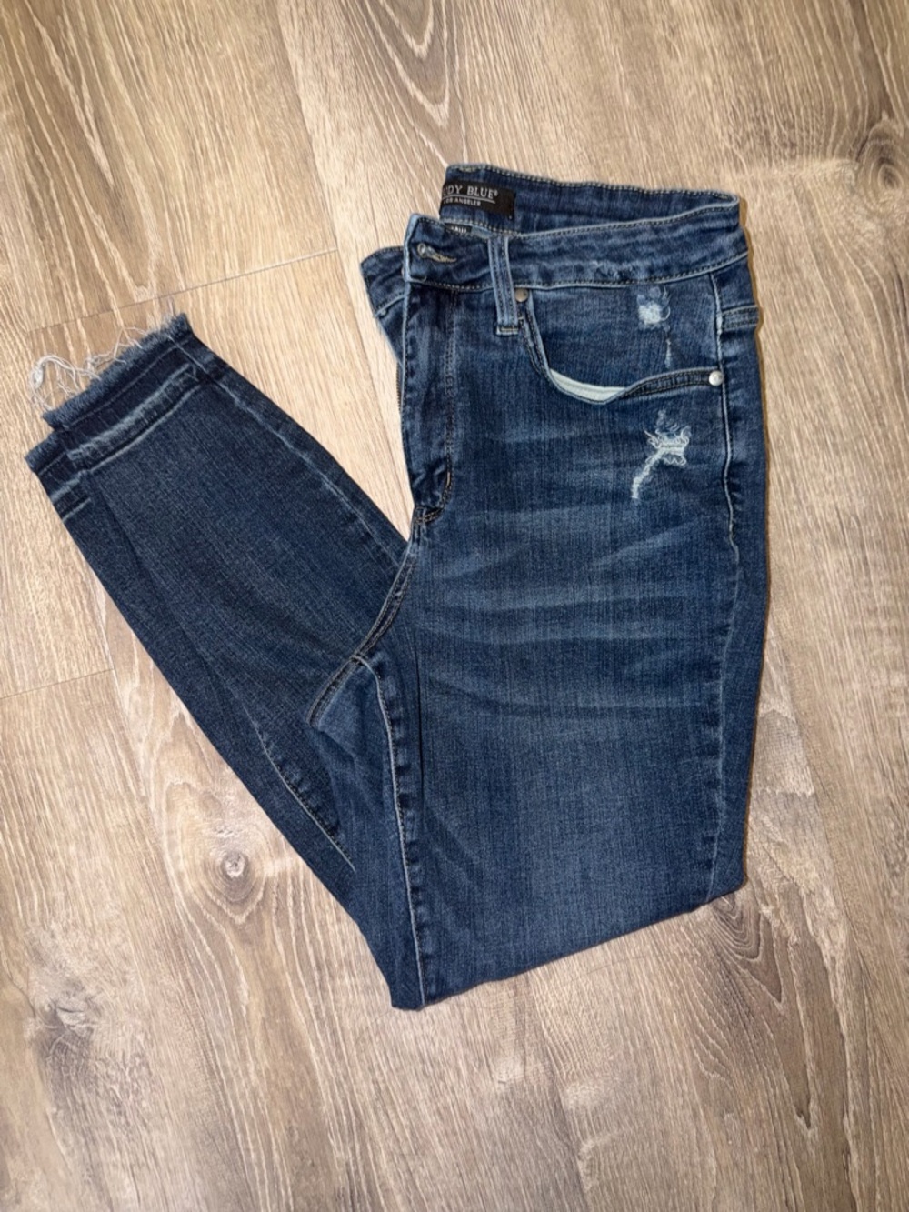 Judy Blue Dark Wash Distressed Skinny Jeans